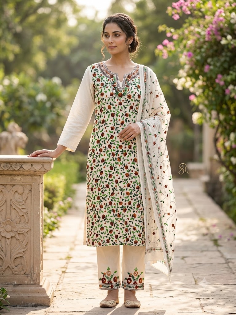 Chikonwala's Exclusive Hand Embroidered Fulkari Dress