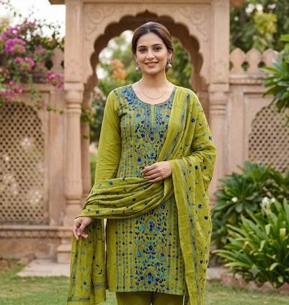 Chikonwala's Exclusive Hand Embroidered Fulkari Dress