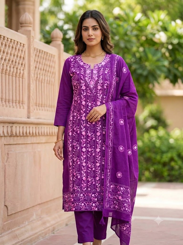 Chikonwala's Exclusive Hand Embroidered Fulkari Dress