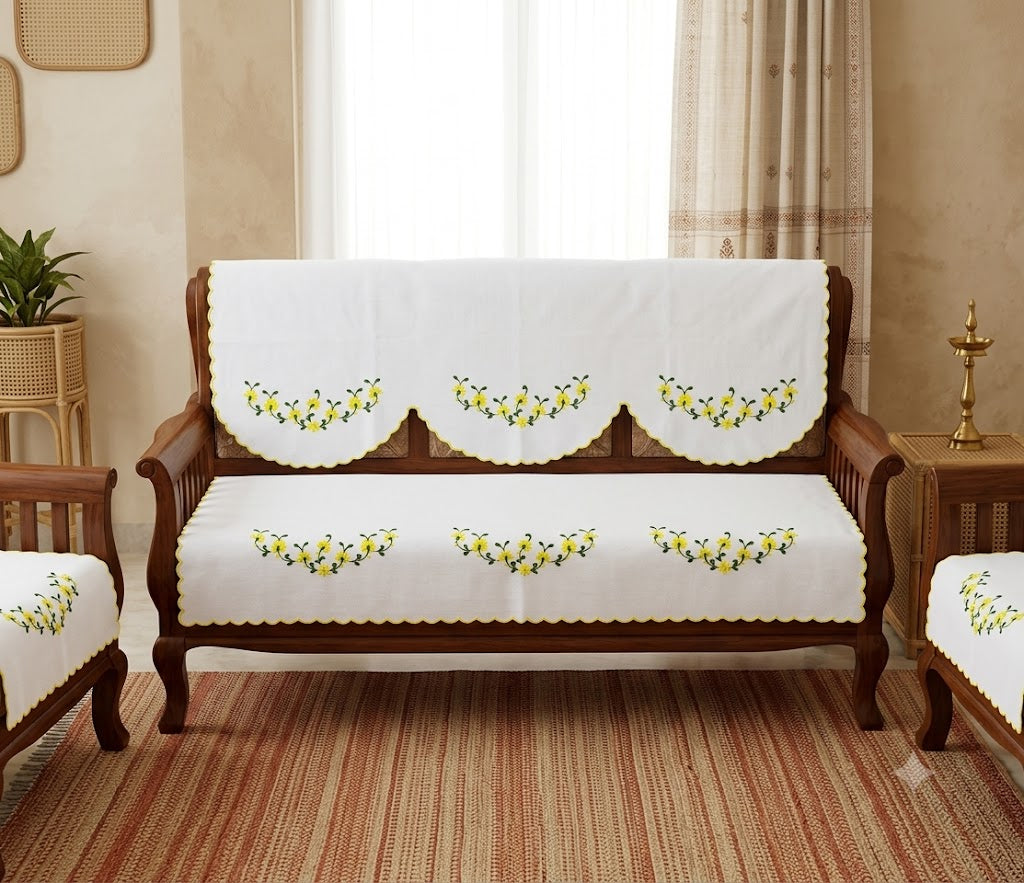 Hand Embroidered Sofa Cover (3+1+1 Seater)