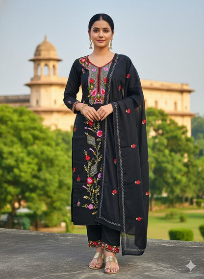 Chikonwala's Exclusive Hand Embroidered Fulkari Dress