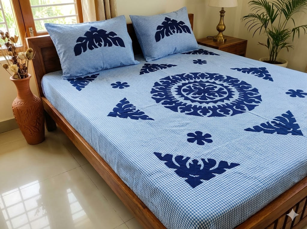 Chikonwala's Hand Pachwork Floral Design Bedsheet