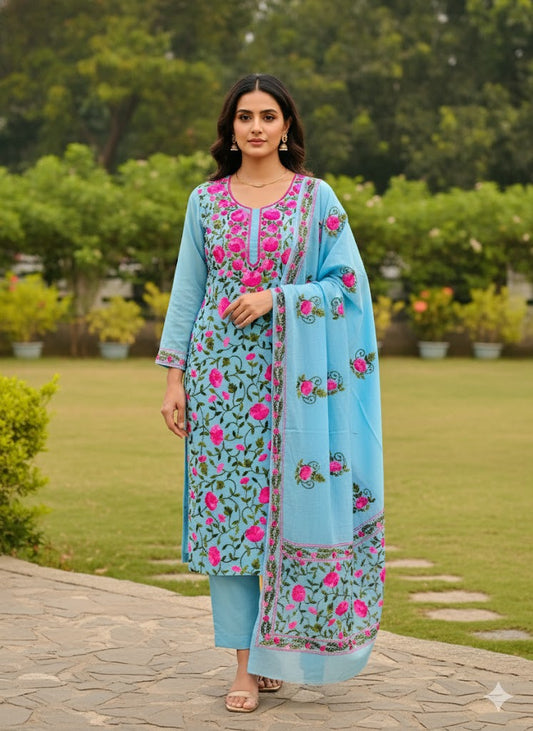 Chikonwala's Exclusive Hand Embroidered Fulkari Dress