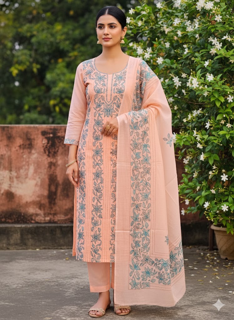 Chikonwala's Exclusive Hand Embroidered Fulkari Dress