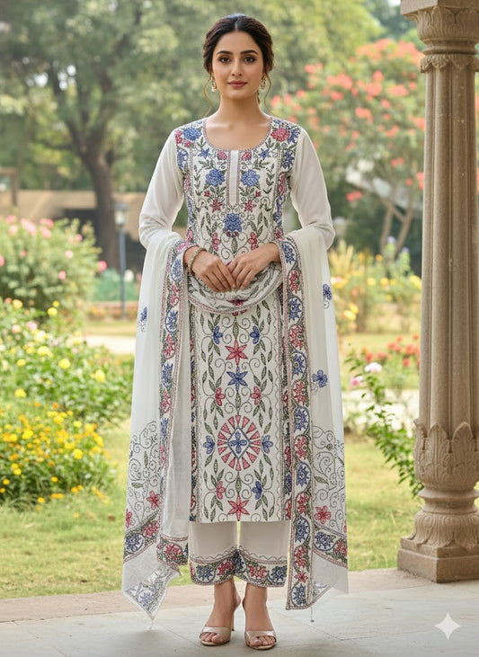 Chikonwala's Exclusive Hand Embroidered Fulkari Dress