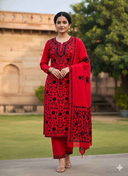 Chikonwala's Exclusive Hand Embroidered Fulkari Dress