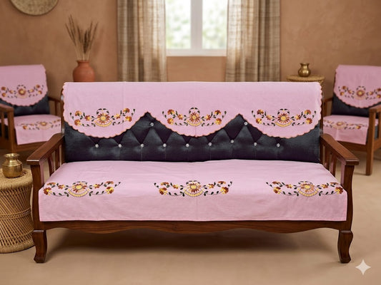 Hand Embroidered Sofa Cover (3+1+1 Seater)