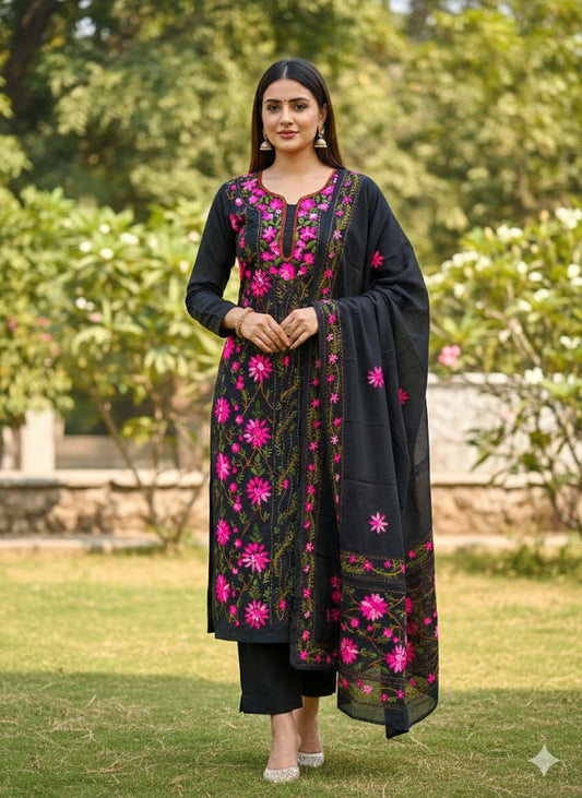 Chikonwala's Exclusive Hand Embroidered Fulkari Dress