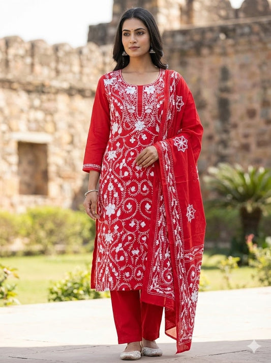 Chikonwala's Exclusive Hand Embroidered Fulkari Dress