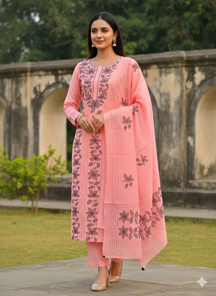 Chikonwala's Exclusive Hand Embroidered Fulkari Dress