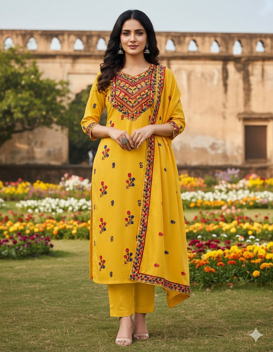 Chikonwala's Exclusive Hand Embroidered Fulkari Dress