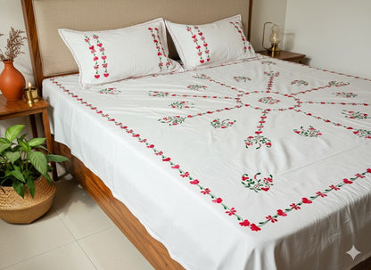 Chikonwala's Hand Embroidered Pure Cotton Bedsheet