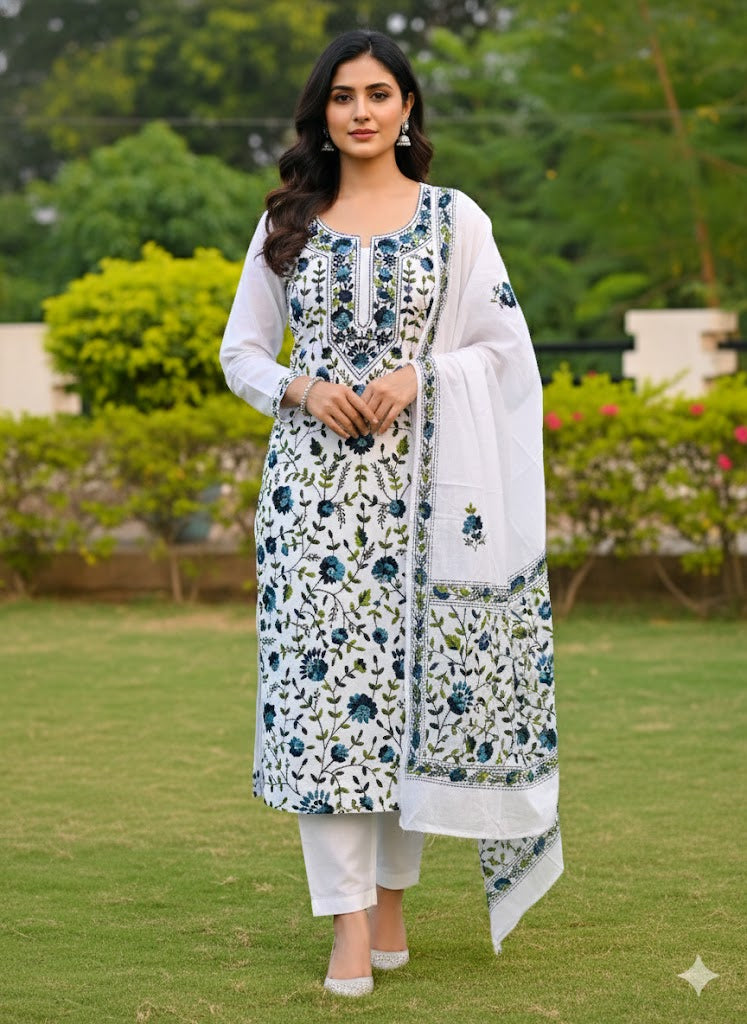 Chikonwala's Exclusive Hand Embroidered Fulkari Dress