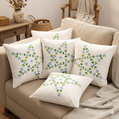 Hand Embroidered Cotton Cushion Covers (Set of 5)