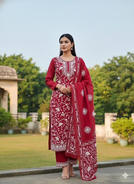 Chikonwala's Exclusive Hand Embroidered Fulkari Dress