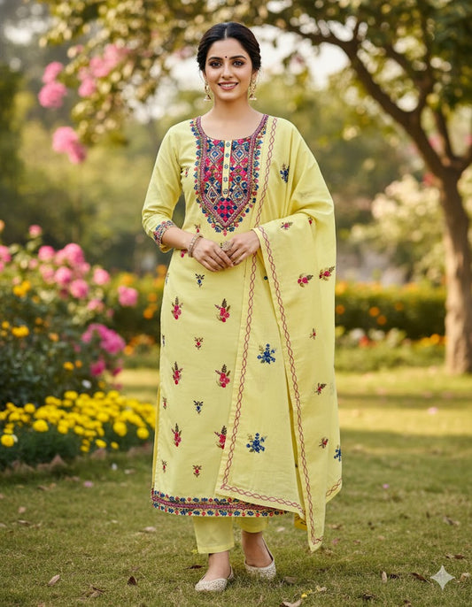 Chikonwala's Exclusive Hand Embroidered Fulkari Dress