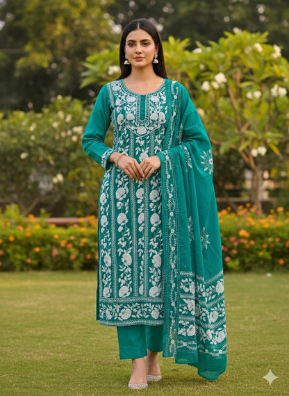 Chikonwala's Exclusive Hand Embroidered Fulkari Dress