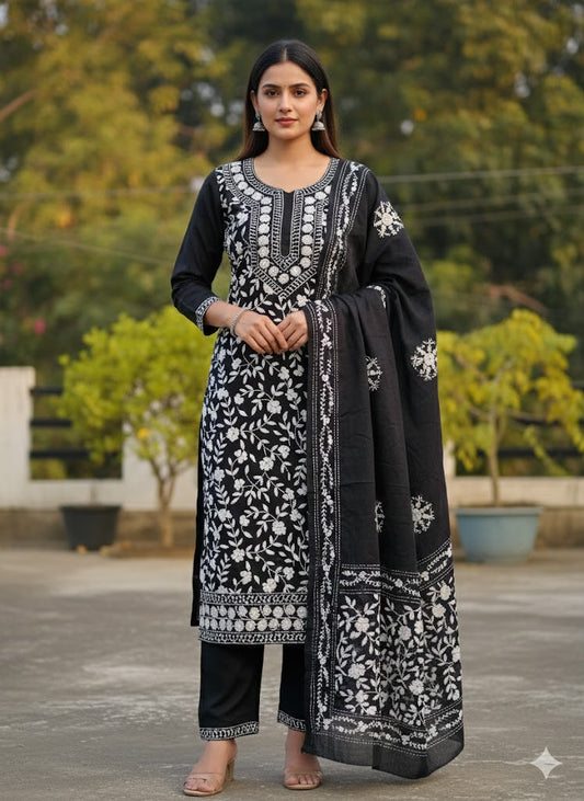 Chikonwala's Exclusive Hand Embroidered Fulkari Dress