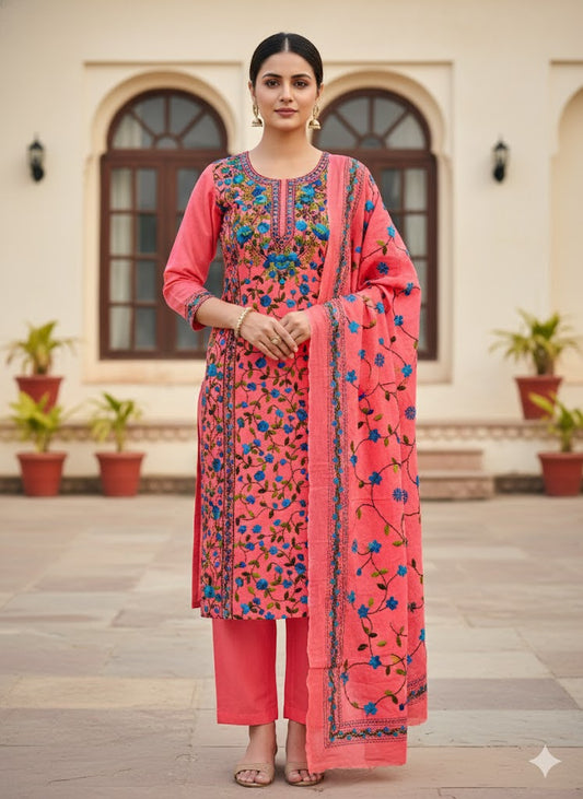 Chikonwala's Exclusive Hand Embroidered Fulkari Dress