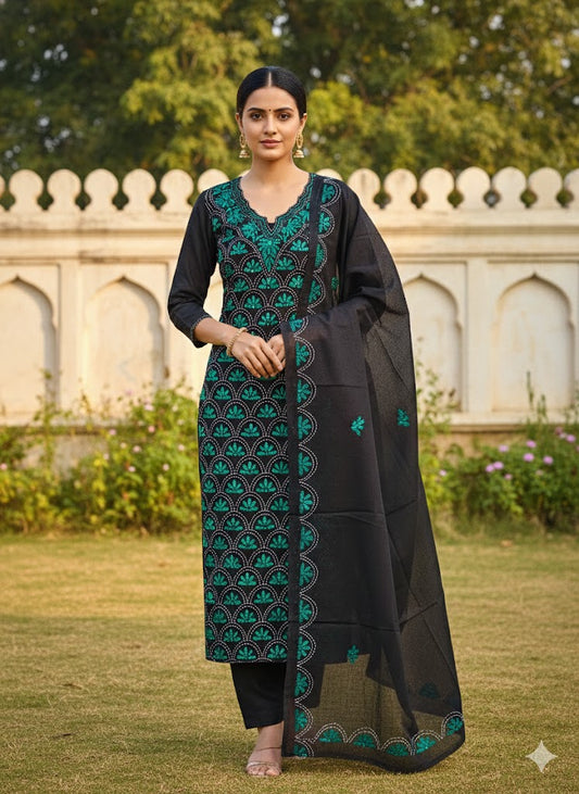 Chikonwala's Exclusive Hand Embroidered Mouchak Dress Material