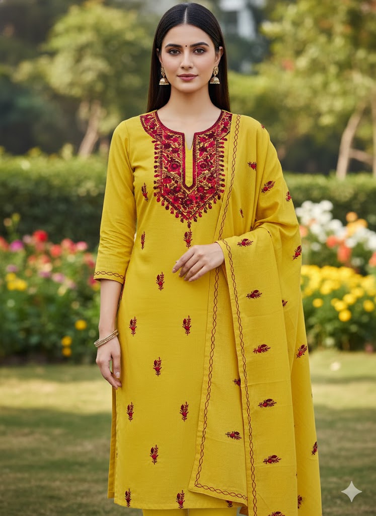 Chikonwala's Exclusive Hand Embroidered Fulkari Dress