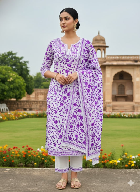 Chikonwala's Exclusive Hand Embroidered Fulkari Dress