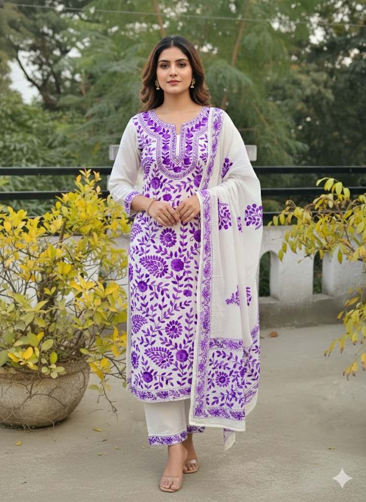 Chikonwala's Exclusive Hand Embroidered Fulkari Dress