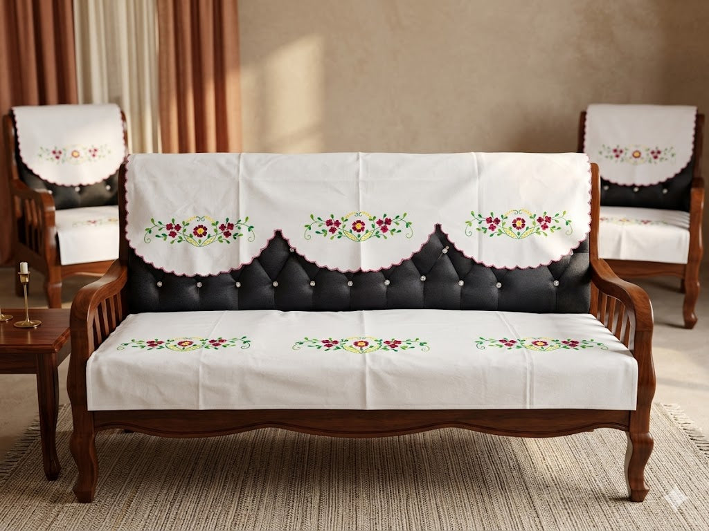 Hand Embroidered Sofa Cover (3+1+1 Seater)