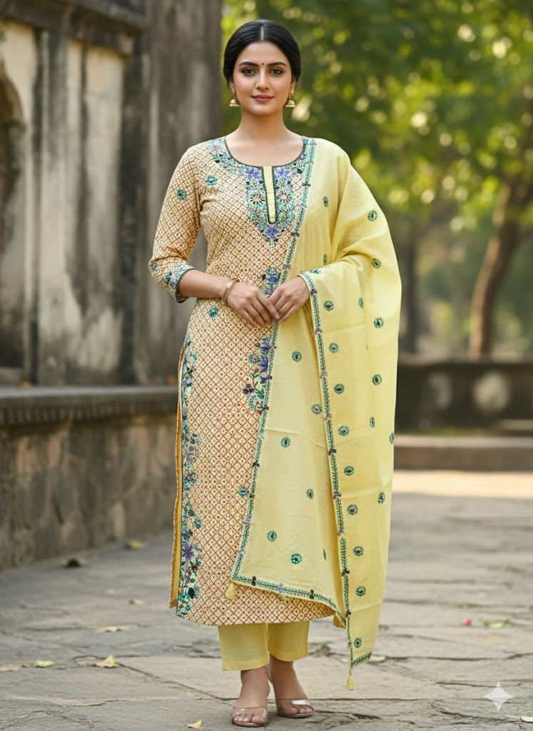 Chikonwala's Exclusive Hand Embroidered Fulkari Dress