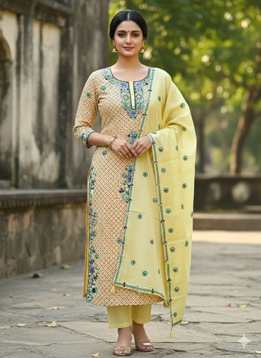 Chikonwala's Exclusive Hand Embroidered Fulkari Dress