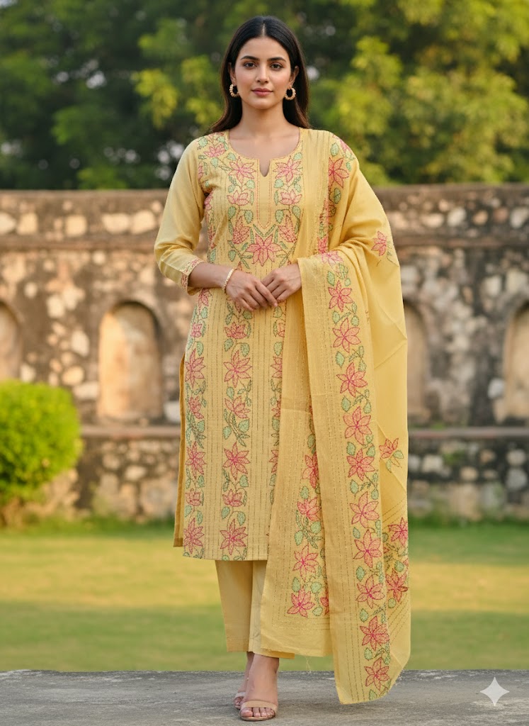 Chikonwala's Exclusive Hand Embroidered Fulkari Dress