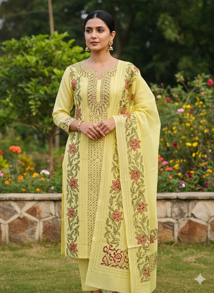 Chikonwala's Exclusive Hand Embroidered Fulkari Dress