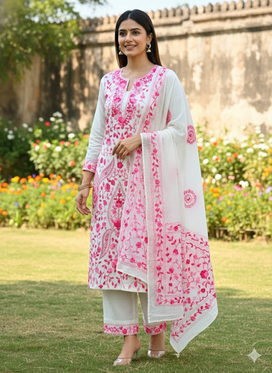 Chikonwala's Exclusive Hand Embroidered Fulkari Dress