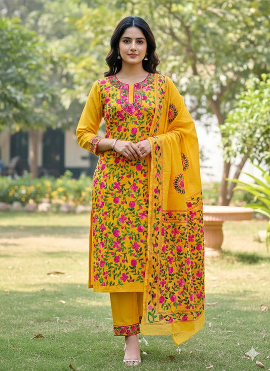 Chikonwala's Exclusive Hand Embroidered Fulkari Dress