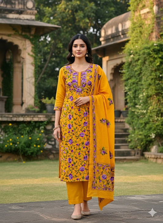 Chikonwala's Exclusive Hand Embroidered Fulkari Dress