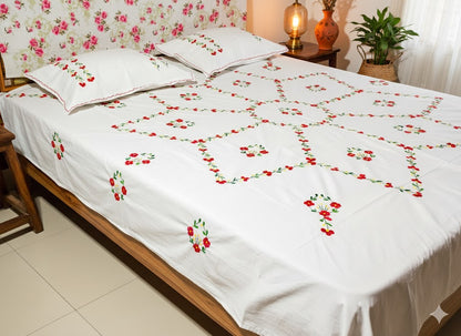 Chikonwala's Hand Embroidered Pure Cotton Bedsheet