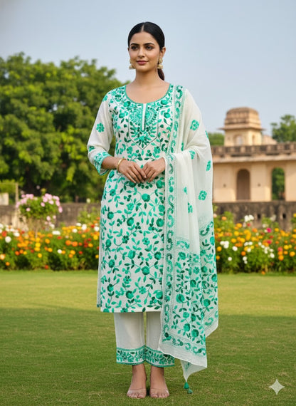 Chikonwala's Exclusive Hand Embroidered Fulkari Dress