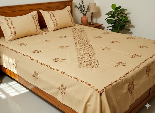 Chikonwala's Hand Embroidered Pure Cotton Bedsheet