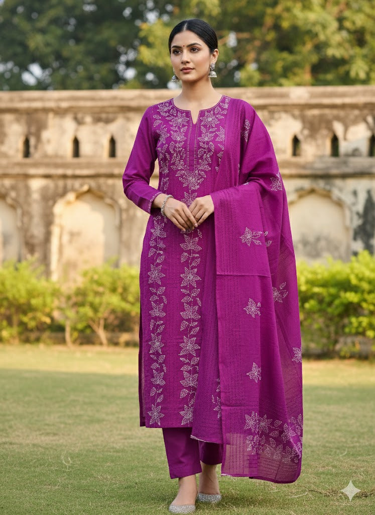 Chikonwala's Exclusive Hand Embroidered Fulkari Dress