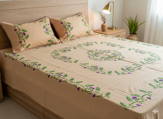 Chikonwala's Hand Embroidered Pure Cotton Bedsheet