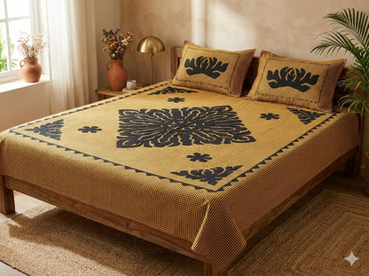 Chikonwala's Hand Pachwork Floral Design Bedsheet