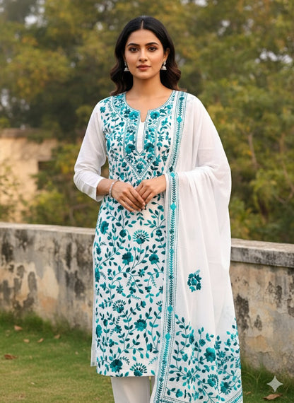 Chikonwala's Exclusive Hand Embroidered Fulkari Dress