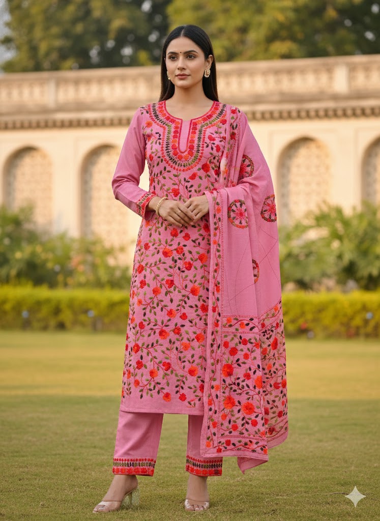 Chikonwala's Exclusive Hand Embroidered Fulkari Dress