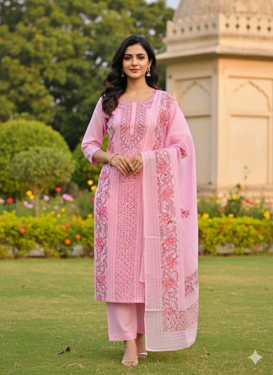 Chikonwala's Exclusive Hand Embroidered Fulkari Dress