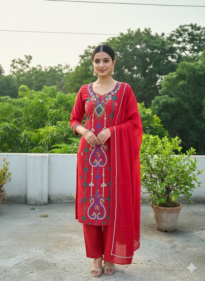Chikonwala's Exclusive Hand Embroidered Fulkari Dress