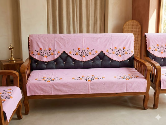 Hand Embroidered Sofa Cover (3+1+1 Seater)