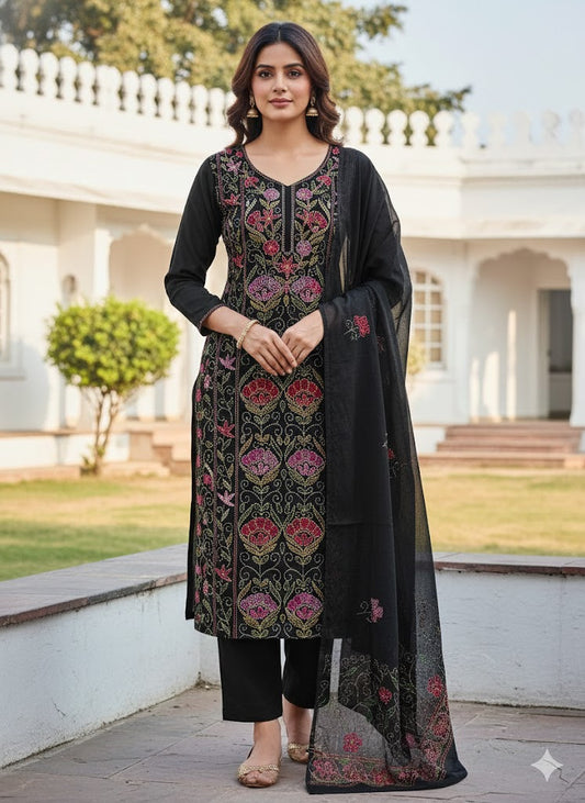 Chikonwala's Exclusive Hand Embroidered Fulkari Dress