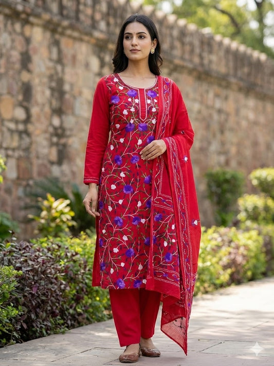 Chikonwala's Exclusive Hand Embroidered Fulkari Dress