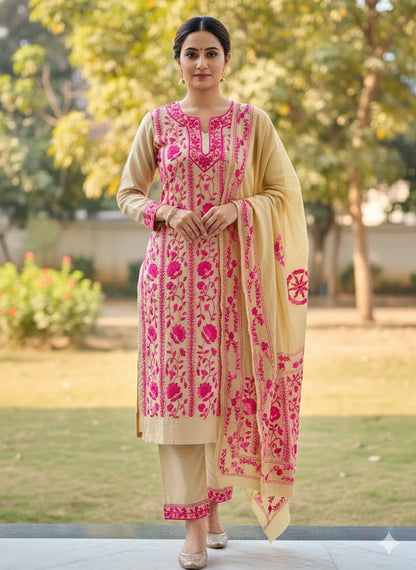 Chikonwala's Exclusive Hand Embroidered Fulkari Dress