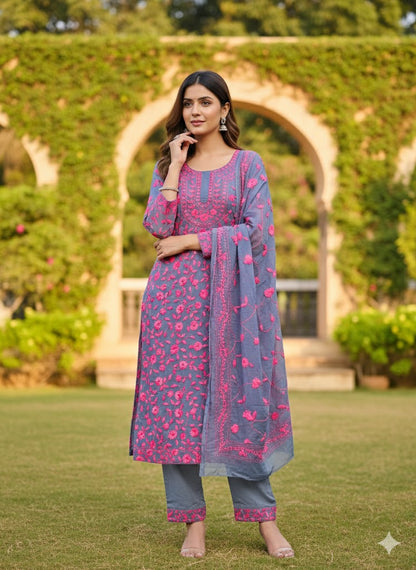 Chikonwala's Exclusive Hand Embroidered Fulkari Dress